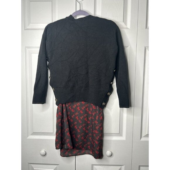 Coach Horse And Carriage Black Side Button Sweater Dress Women's Size X-Small XS - Picture 9 of 9